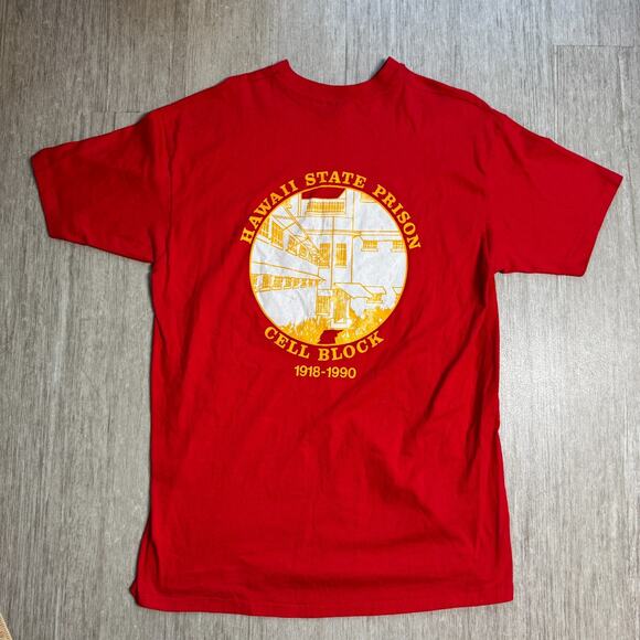Hawaii State Prison Vintage 90s Shirt Hanes USA Single Stitch Red Mens XXL Crew - Picture 1 of 8